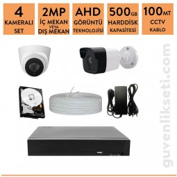 Techvision 2mp 4 Kameralı Ahd Kamera Sistemi